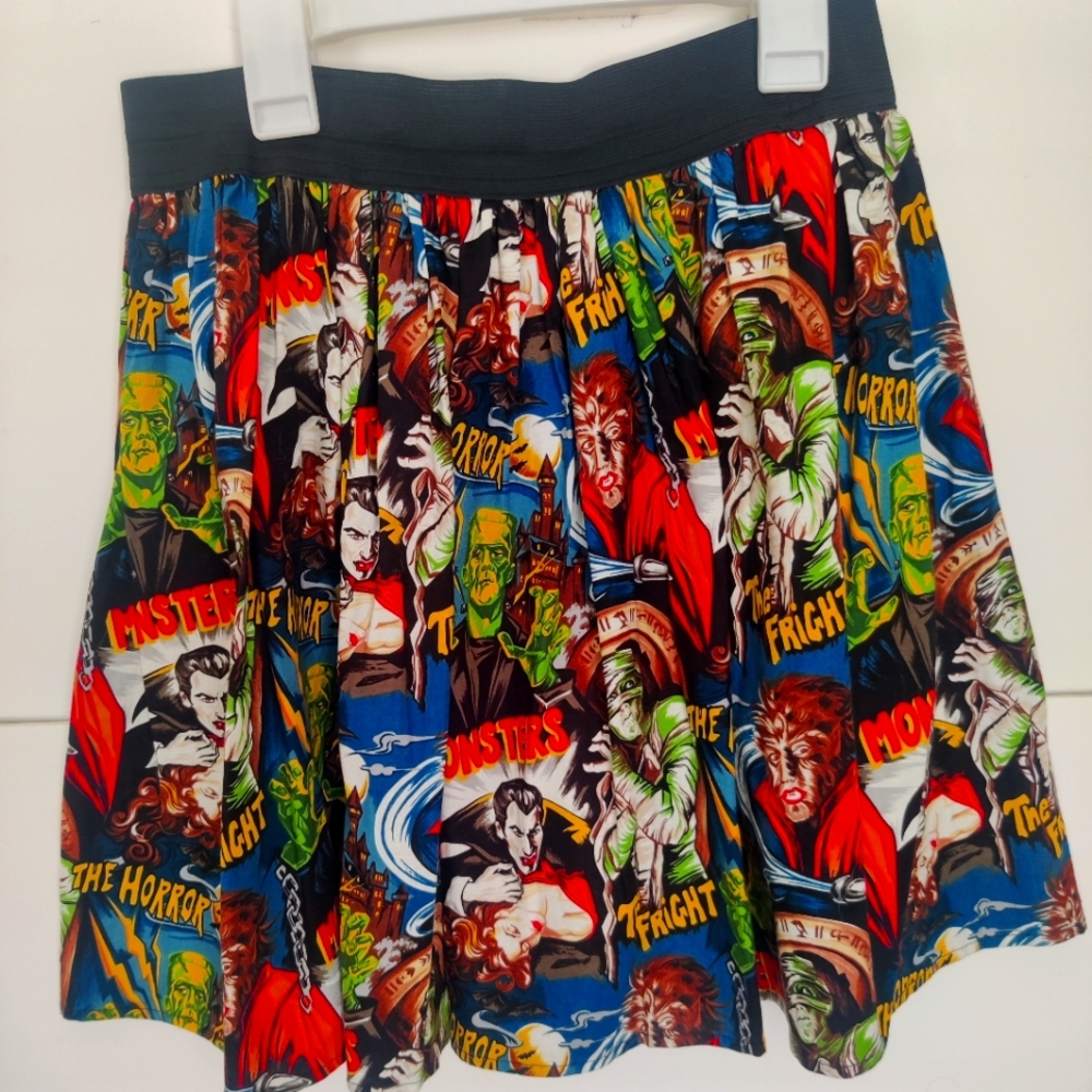 Vintage monsters skater skirt